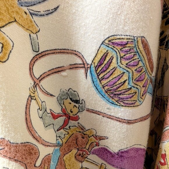 Vintage Paragraff Unisex Size L Cowboys Indians Novelty Button Up L/S Shirt Top - Picture 9 of 12